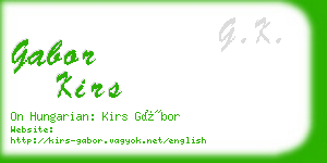 gabor kirs business card